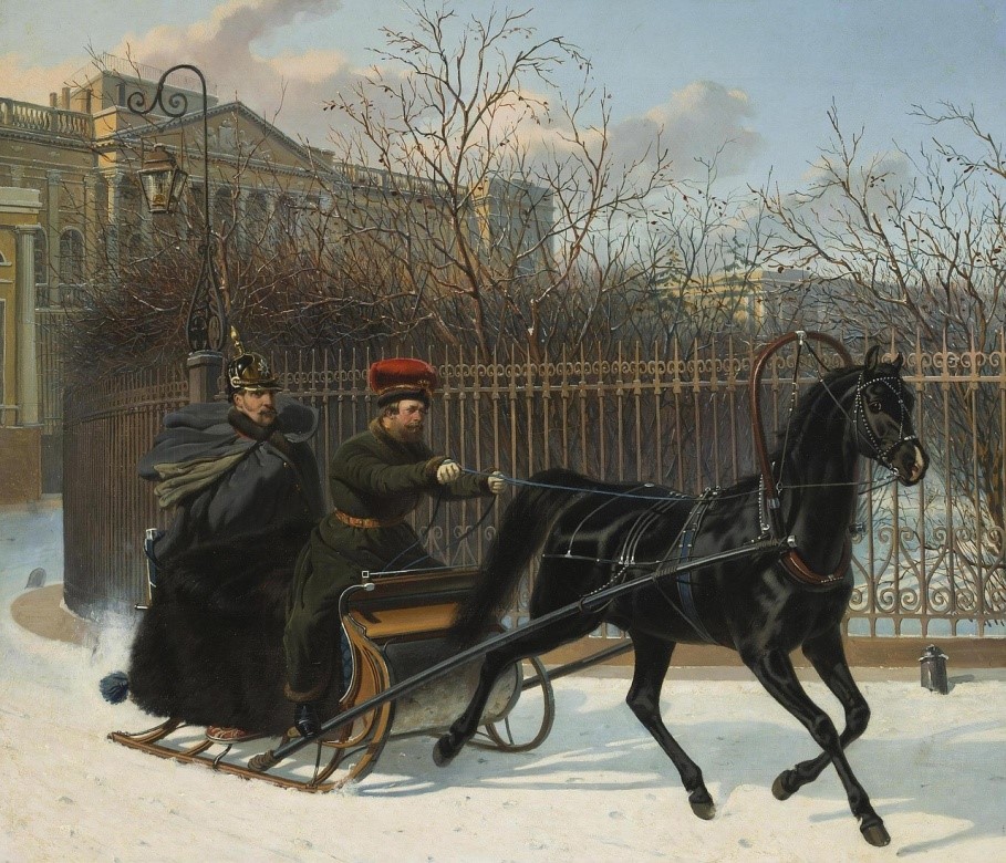 Н.Е. Сверчков. Николай I в санях. 1853 г.