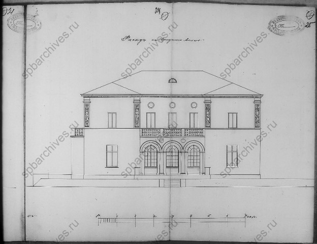Проект особняка Е.А. Криличевской. Фасад. 1914 г. ЦГИА СПб.jpg