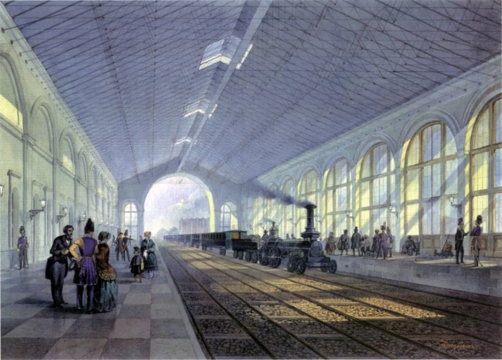 А.-В. Петцольт. Николаевский вокзал. Дебаркадер. 1851 г.